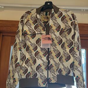SOLD!    Women’s Gucci X north face web, print, technical jersey, jacket, size L